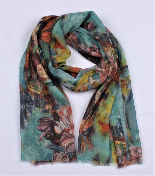 Alice & Lily printed scarf teal Style : SC/4866TEA